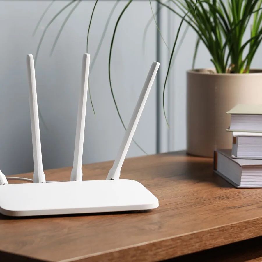 Modern Wi-Fi router prepared for international product marketing