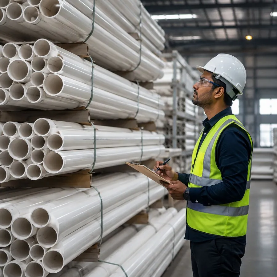 uPVC pipe manufacturing and quality inspection