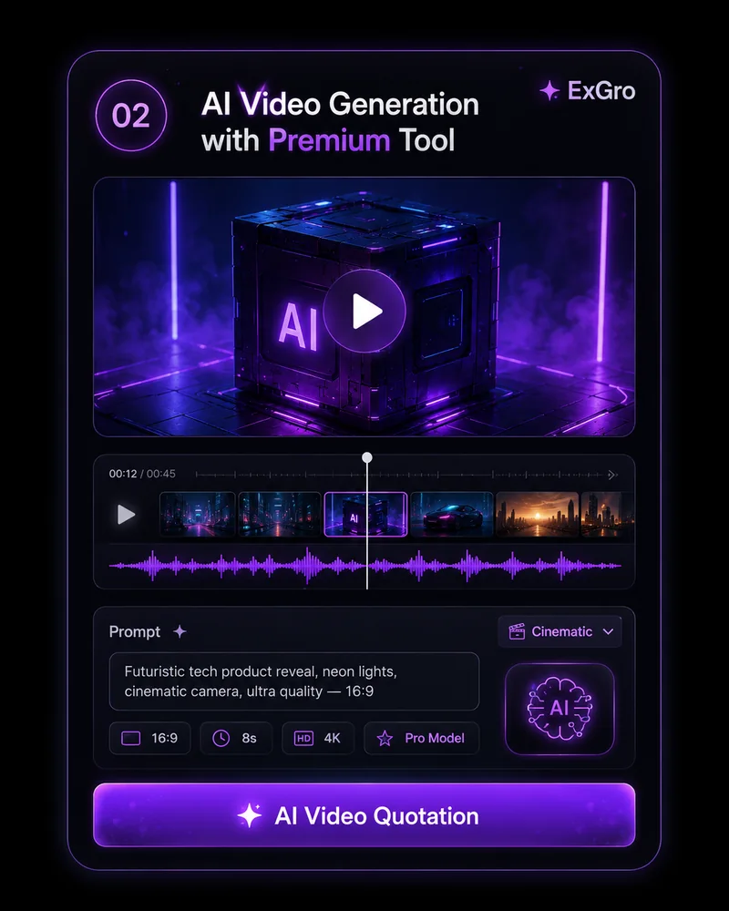 AI video generation with premium tools and AI Video Quotation