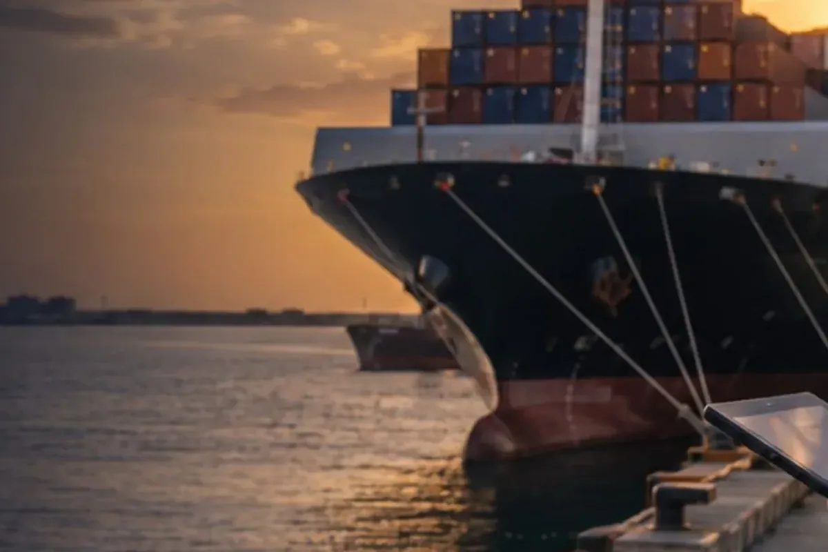 Container ship carrying manufactured goods