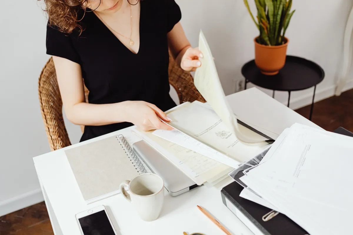 Professional preparing export documents and buyer information
